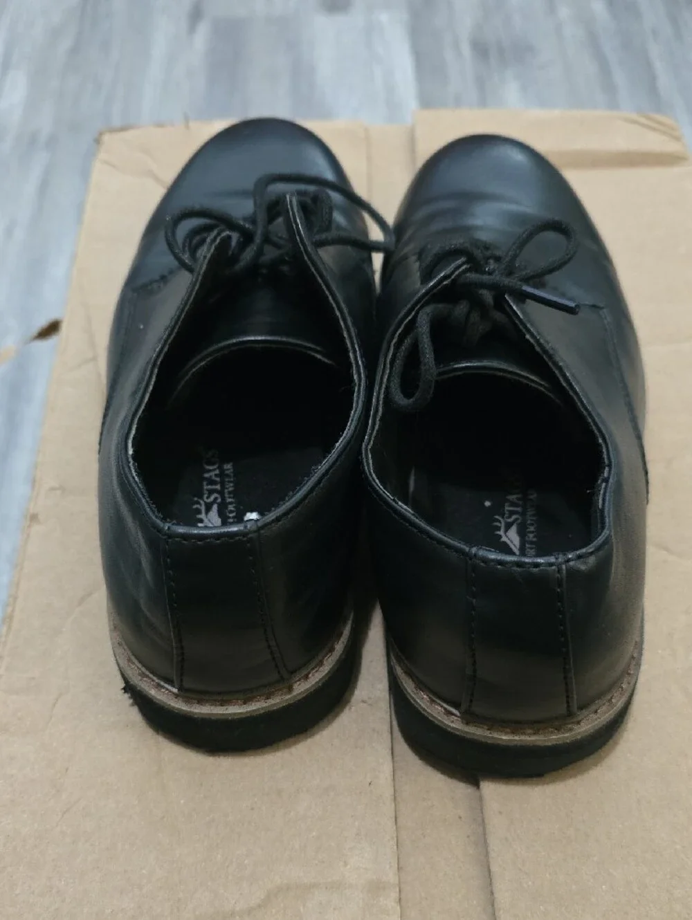 Deer Stags Boys Black Lace-Up Dress Shoes